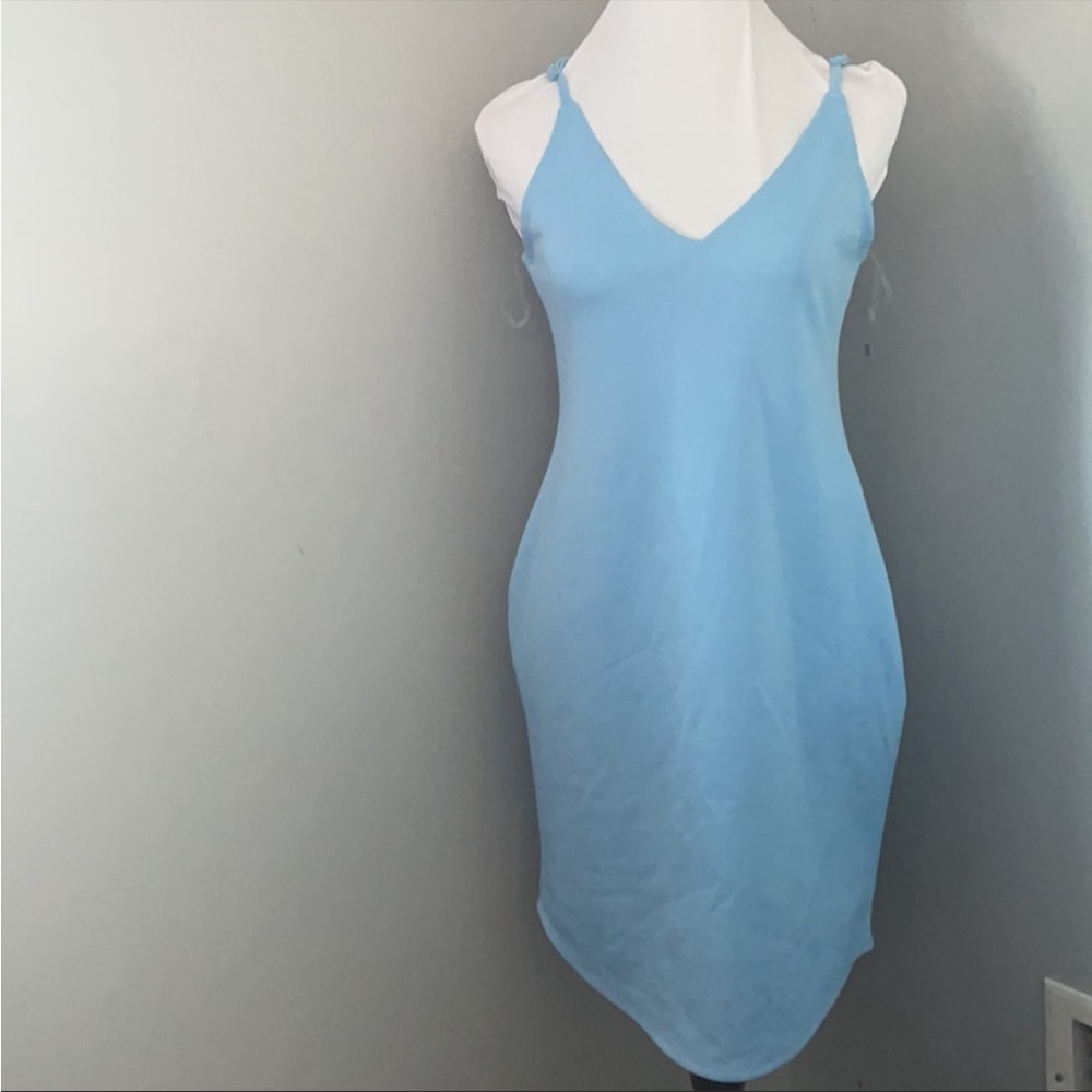 Blue strap mini dress